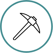 Image of a pickaxe - representing building custom software