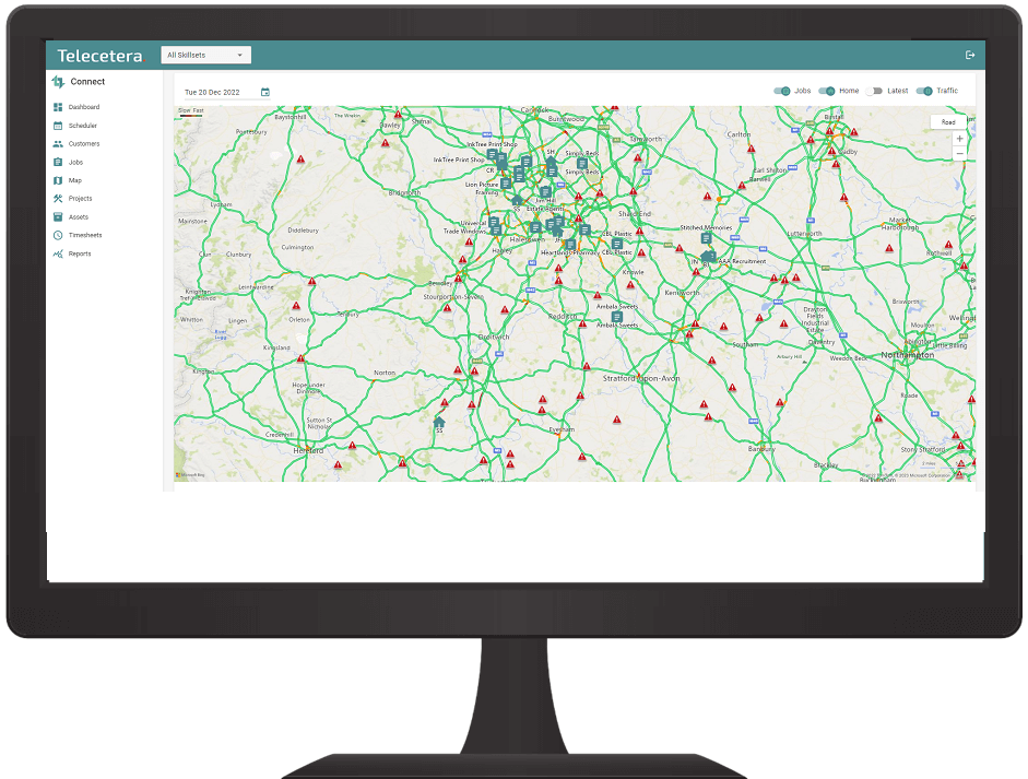 connect manager - map view