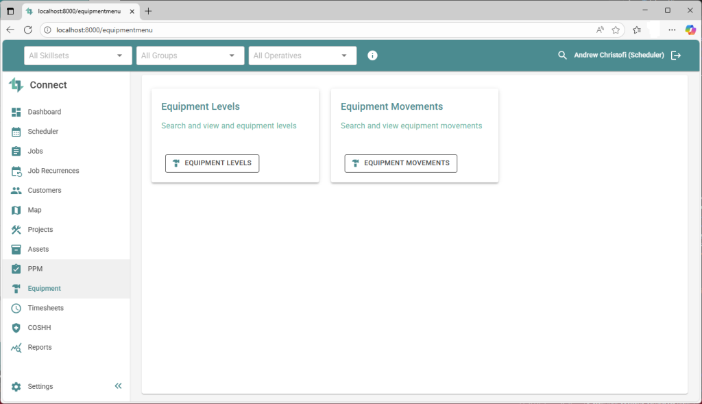 Image of PPE feature on Connect Manger